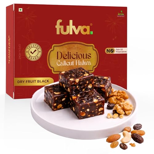 Image of Fulva Dry Fruit Black Halwa 200g, Authentic Premium Kozhikoden Halwas, Traditional Kerala Sweet, Soft Chewy Dry Fruit Halwa, Indian Dessert, Festival & Gift Sweet