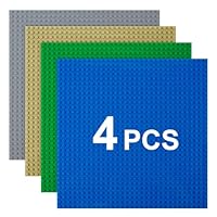 HOTUT Bauplatte Kompatibel mit Meisten Marken,4 Platten-Set Classic Grundplatte 25.5 * 25.5cm,Konstruktionsspielzeug für Kinder,Kreatives Lernspielzeug