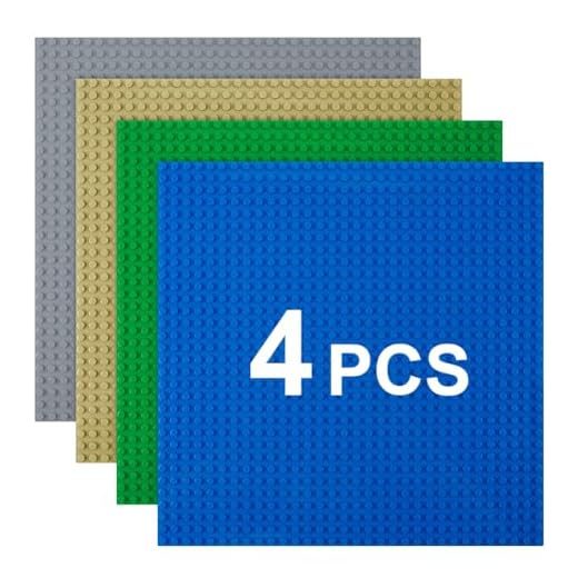 HOTUT Bases Clásicas para Construir, 4 Piezas Classic Base de 32 x 32 Tacos Compatible con Todas Las Grandes Marcas,Base Apilable para Construir,Juegos de Construir para Niños