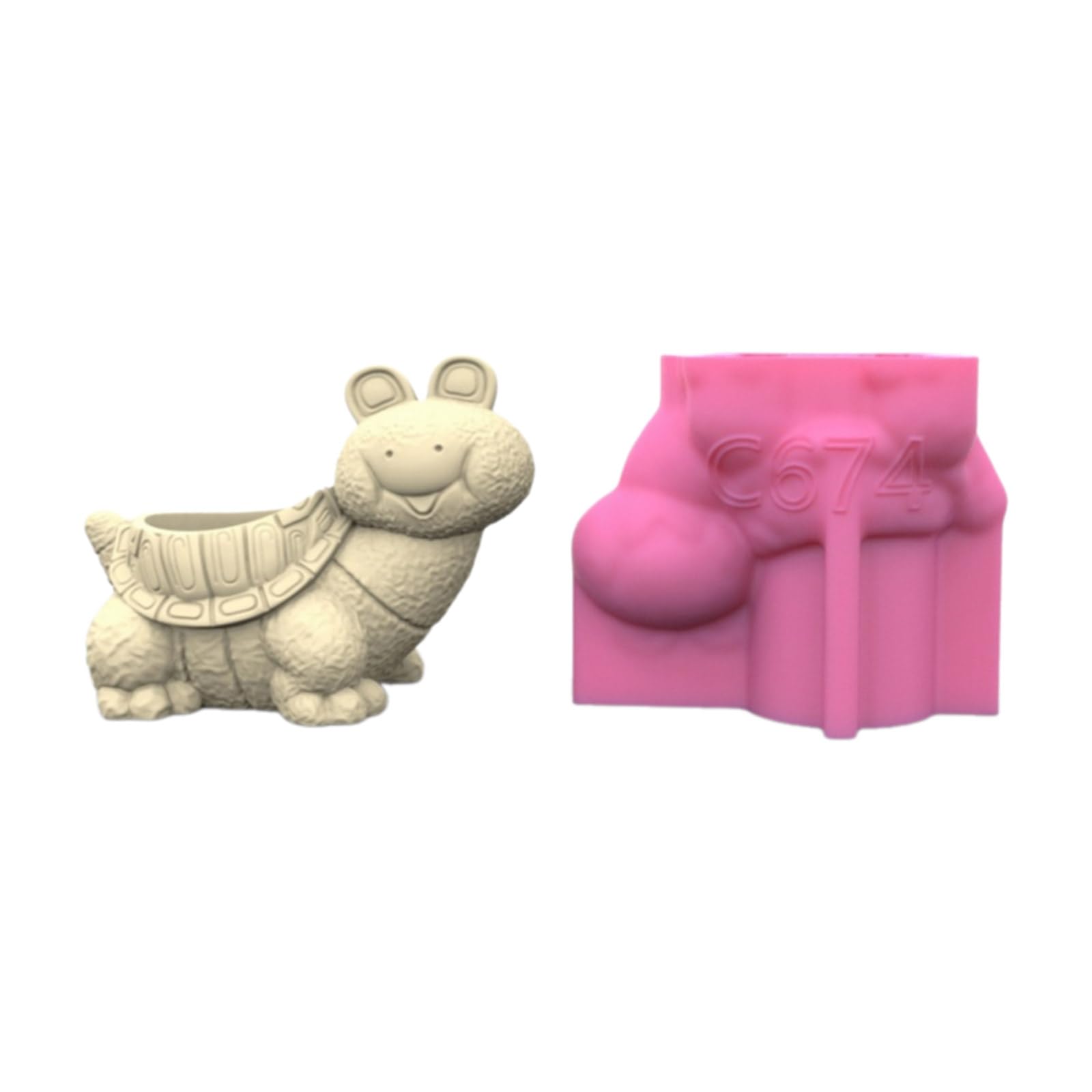 NEWFT Tortoise Silicone Flower Pots Mold Concrete Candlesticks Pen Holder