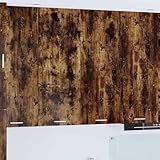 Rantry H?ngeschrank mit Regal Riga Ger?ucherte Eiche 80 x 31 x 100 cm Wandschrank Model884366