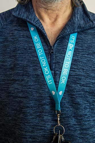 It's OK Not To Be OK Mental Health Awareness Lanyard Work ID Business Lanyards Men's Women's (Blue) - Image 2