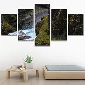 SIGNWIN 5 Panel Canvas Wall Art Between Valleys...