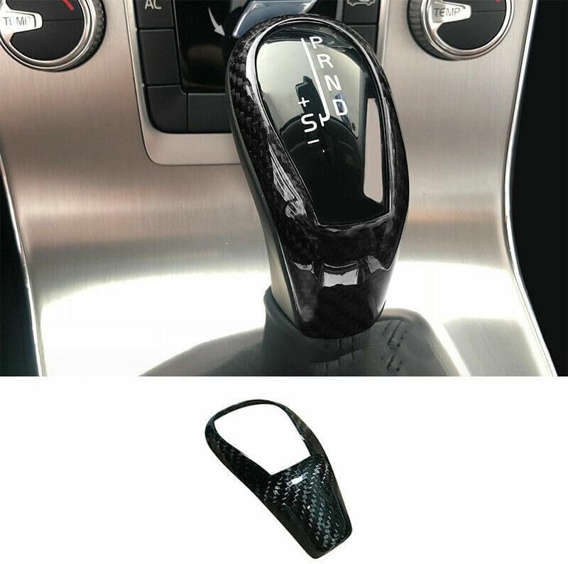 Real Carbon Fiber Interior Cover Trim Gear Shift Knob Trim Cover Fit for Volvo XC60 S60 V60 V40 2013-2017