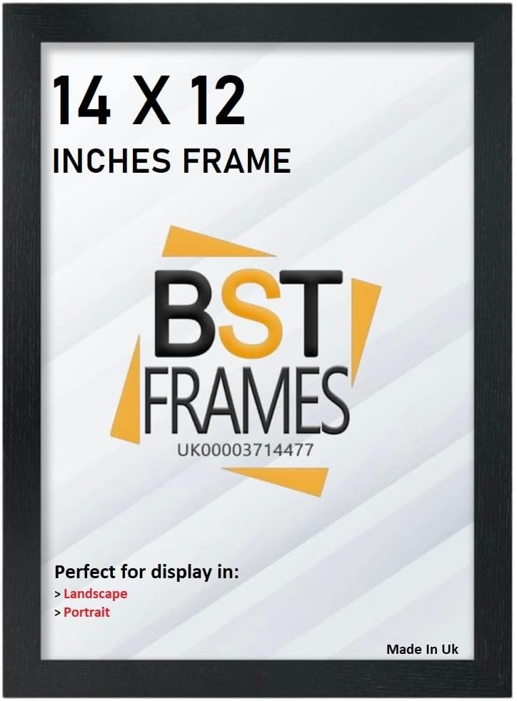 Bargain Shop Az BLACK WOODEN EFFECT PICTURE PHOTO FRAMES (14" x 12