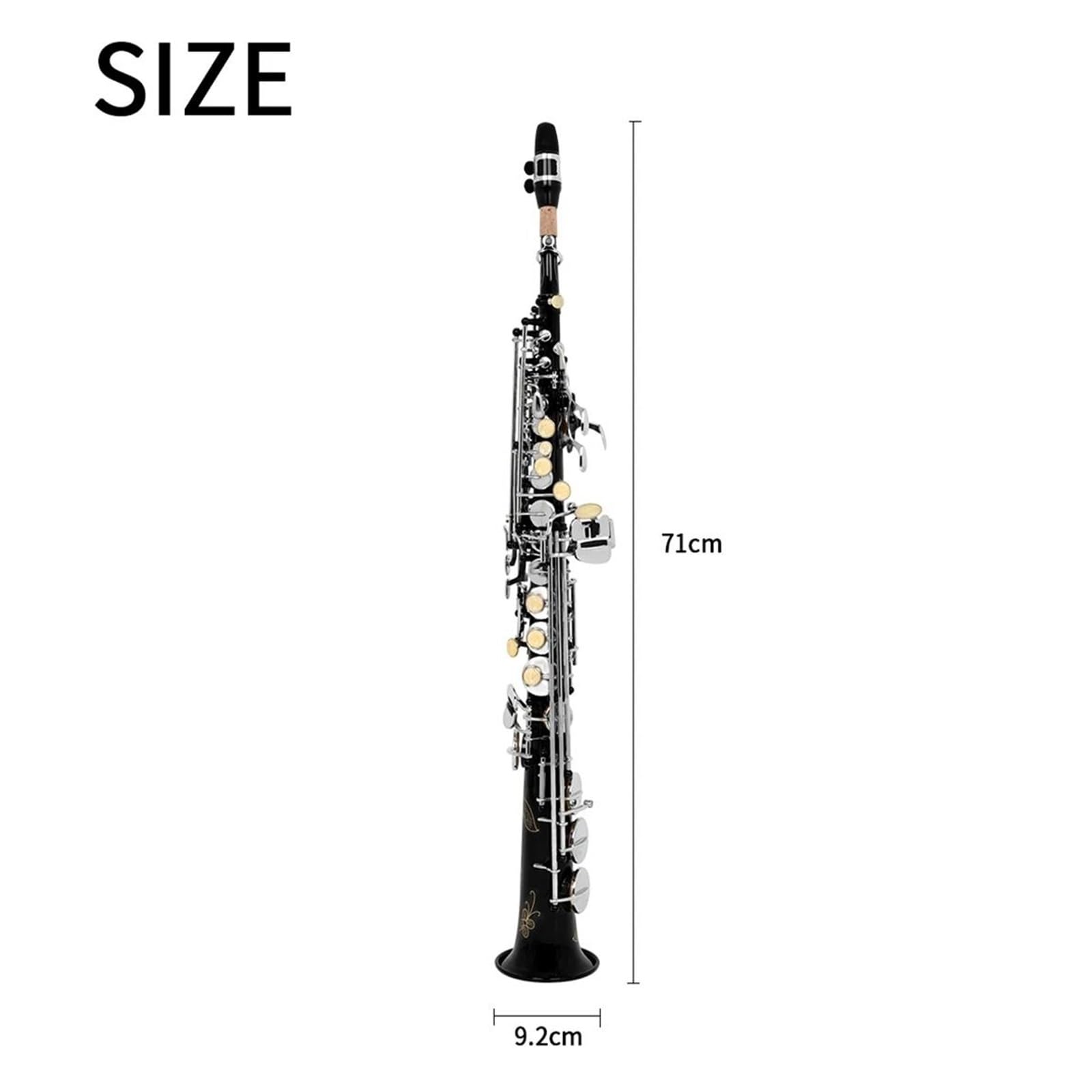 Sassofono Contralto Tubo Dritto Si Bemolle Corpo In Ottone Bk Strumento Argento Sassofono