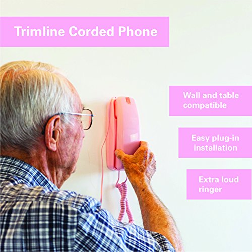 Teléfono fijo iSoHo Phones rosa con cable en espiral bundle miniatura 7