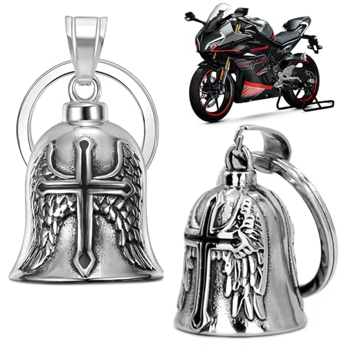 SZSMW Paquete de 2 Campana Guardian Moto - Suerte Campanas Riding - Guardian Bell para Motocicleta - se Puede Usar en Motocicletas,Bicicletas,AutomóViles O como su Propio Llavero,Estilo Punk