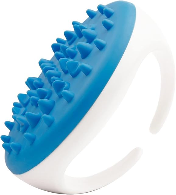 Pinkiou Essential Oil Massage Brush Body Massager Brush Anti Cellulite Slimming Relaxing Scrub Massager for Bath Spa Home Use (Blue)