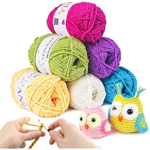 YINVA Crochet Yarn Set with 6 Colours Cover