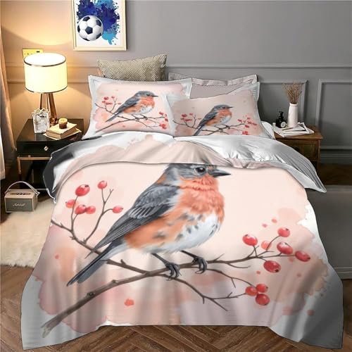Parure de lit oiseau 200x200 cm avec housse de couette en microfibre - 6