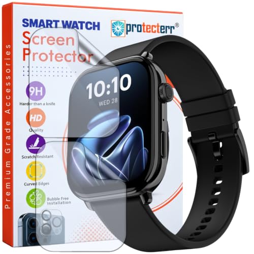 Image of Smartwatch Screen Protector for Noise Pulse 4 Max 1.96 inch (Pack of 2) - Flexible TPU Film, 9H Scratch Resistant, Self Healing, Anti Fingerprint, HD Clear - Not Tempered Glass