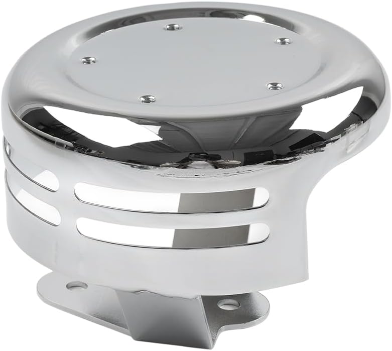 Rbanna1 1 Pc 5 Hole Point Horn Cover Iron Chrome For Big Twin and For Sportster XL models 91-up