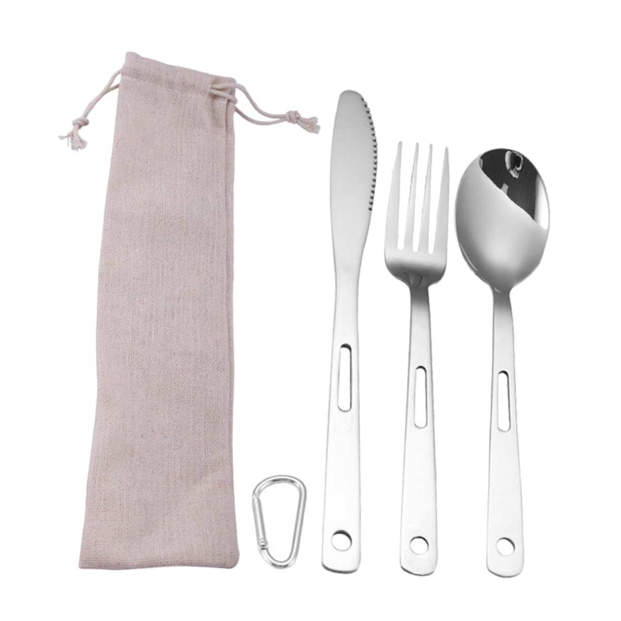 Hemobllo Posate Da Campeggio in Acciaio Inox Cucchiaio Coltello Forchetta Per Picnic Esterno Posate Portatili Resistenti Facile Da Pulire e Trasportare