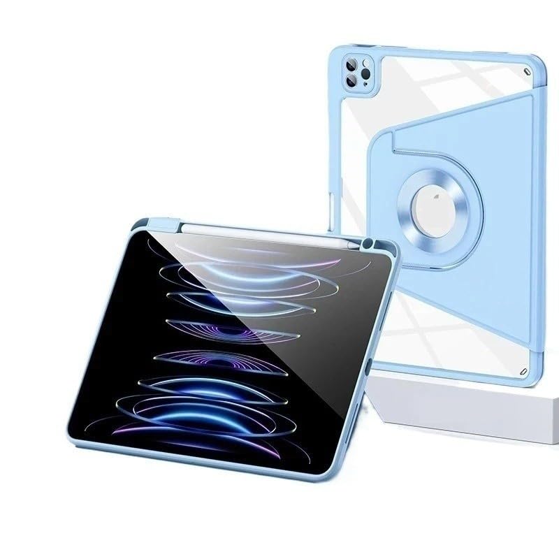 Estuche antichoc Desmontable con Porta‑lápiz para for iPad Mini 6/7 8,3" | Trasera de acrílico transparente, delgada y ligera, soporte magnético giratorio integrado(Gray,For IPad Mini 6)