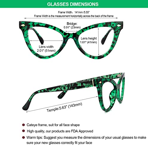 Vooglam Voogueme Green Cat Eye Blue Light Blocking Glasses For Women Anti Uv Eyestrain Eyewear Maite Op02131-01 #TOP4