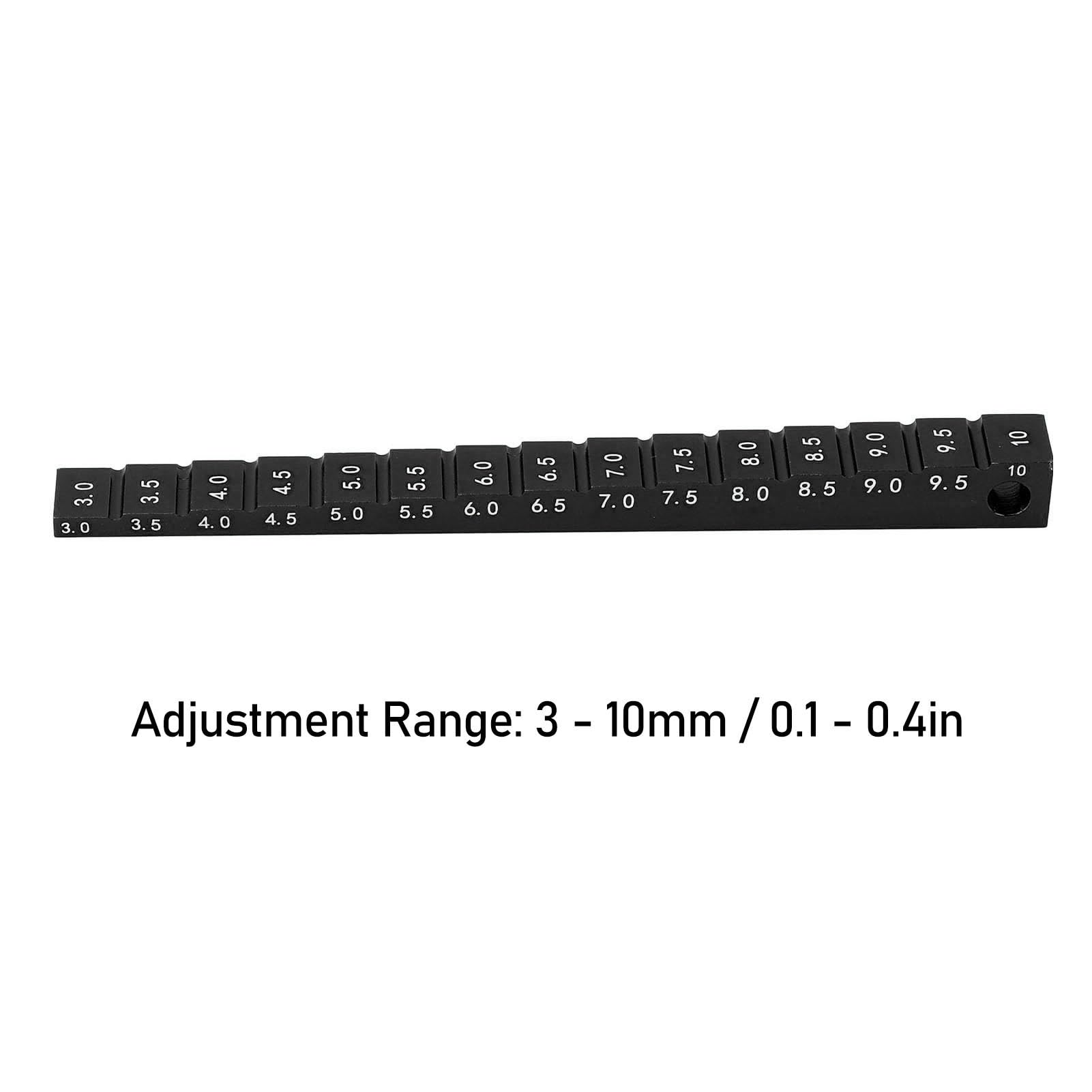 Misuratore di Altezza di Marcia in Lega di Alluminio da 3-10 mm per Accessori per misuratori di deriva per Auto da 1/10 Rc (Nero)