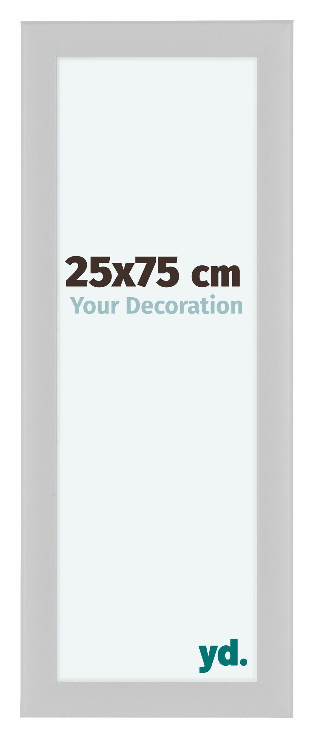Your Decoration - Picture Frame 25x75 cm - White High Gloss - Decorative Wall Frame in MDF with Antireflection - Frame 25x75 - Como