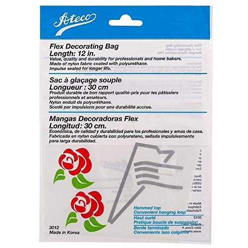 Ateco Flex Decorating Bag, Coated Nylon, 12-Inch, Reusable, White