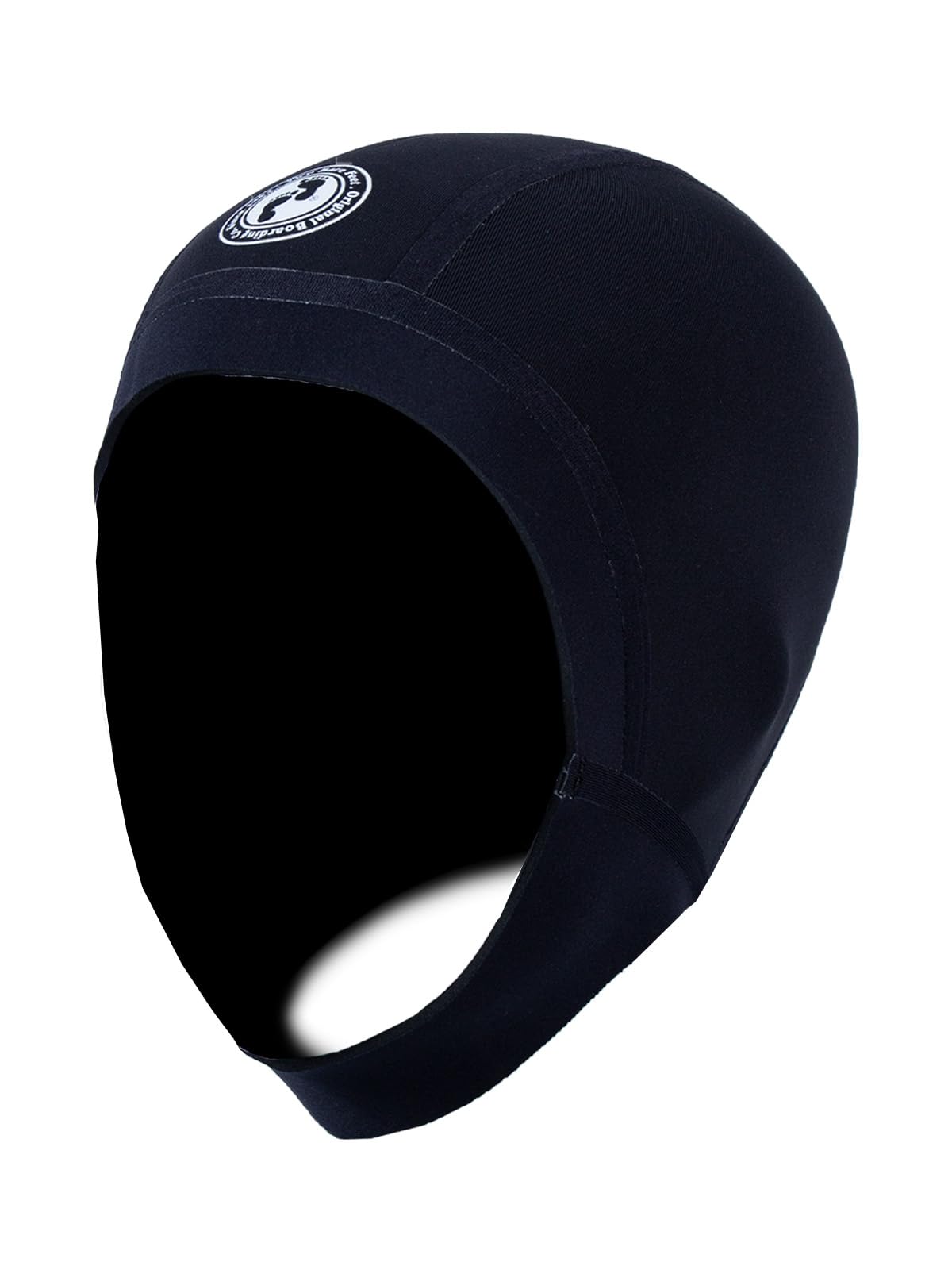 Two Bare Feet 2.5mm Neoprene Wetsuit Chin Strap Hood Swim Cap – Cold Water Swimming, Surfing & Diving Thermal Head Cover (Black, L)