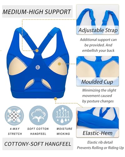 Image of RUNNING GIRL High Impact Sports Bras for Women, High Support Running Adjustable Workout Sports Bras with Sewn in Pads