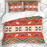 HARXISE Ropa de Cama - Funda nórdica Naranja Navajo Mexican