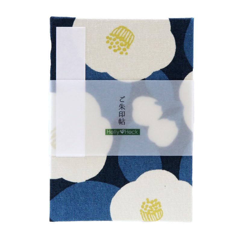 Amazon | 御朱印帳 大柄つばき（紺）蛇腹 11cm×16cm | 朱印帳・集印帳