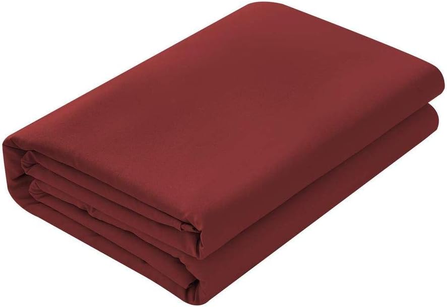 Best Zone Bedding's 600 Thread Count 1Pc Flat Sheet 100% Egyptian Cotton Olympic Queen (96" x 102" inches) Burgundy Solid