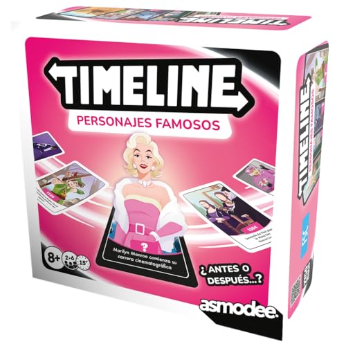Asmodee Timeline Personajes Famosos, Juego de Cartas Educativo de Historia y Biografías, Ordena Cronológicamente a Figuras Icónicas, A Partir de 8 Años, De 2 a 6 Jugadores, 15 Minutos, Español