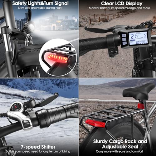 Electric Bike for Adults, 1000W Peak 25MPH 60Miles Ebike,48V