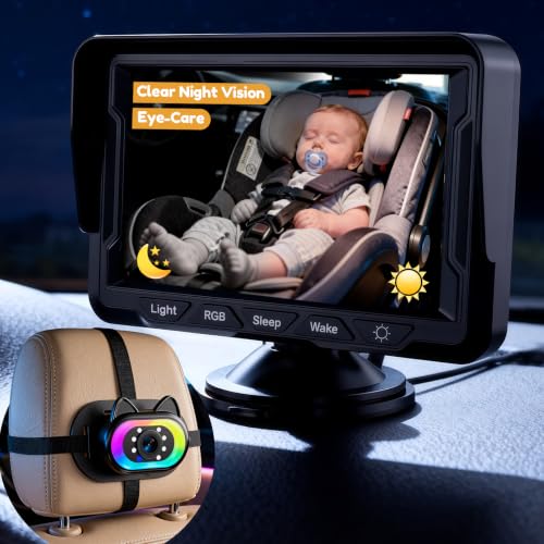 Image of HD 1080P Baby Car Camera: Clear Picture Day Night, 150° Wide View | Various Lighting to Captivate Kids, Peace of Mind for Daily Commute & Road Trip, 3 Mins Easy Install for Solo-Driving Parent