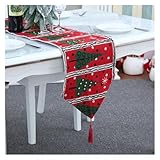 Nappe de décoration noël, Chemin Table en Tissu tricoté, Restaurant américain pour DéCoration Table FêTe NoëL(Tree Style)
