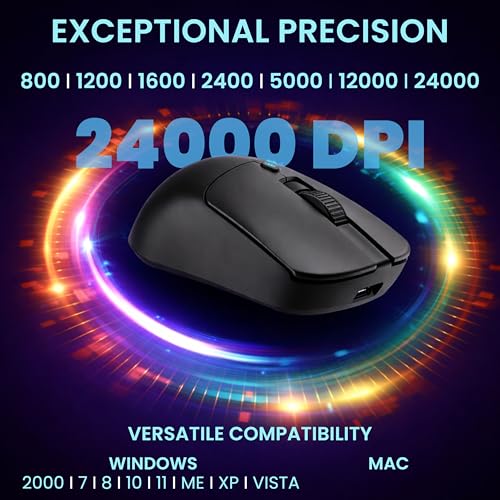 Image of Ant Esports Diamondback 55 Smartchoice Wireless Gaming Mouse, Tri-Mode 2.4GHz Bluetooth Wired, PixArt PAW3311 Sensor, 24000 DPI, 1000Hz Polling Rate, 54g Superlight, 300mAh Battery, PC Xbox Mac PS