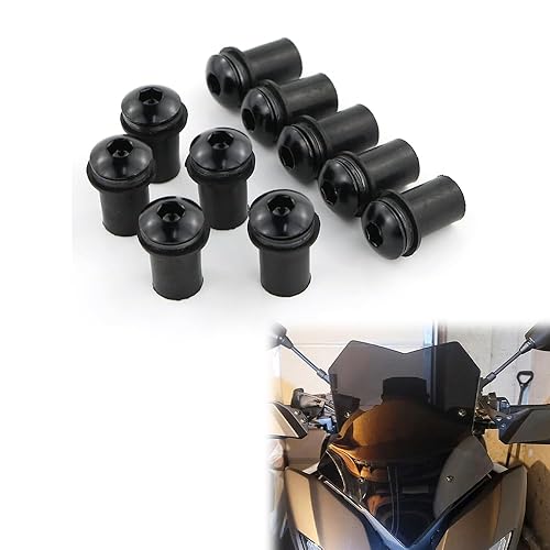 Miniatura 4 de Xitomer Juego de 10 pernos de aleación M5x16 para parabrisas de motocicleta, kit de instalación de parabrisas, funciona en parabrisas OEM o del