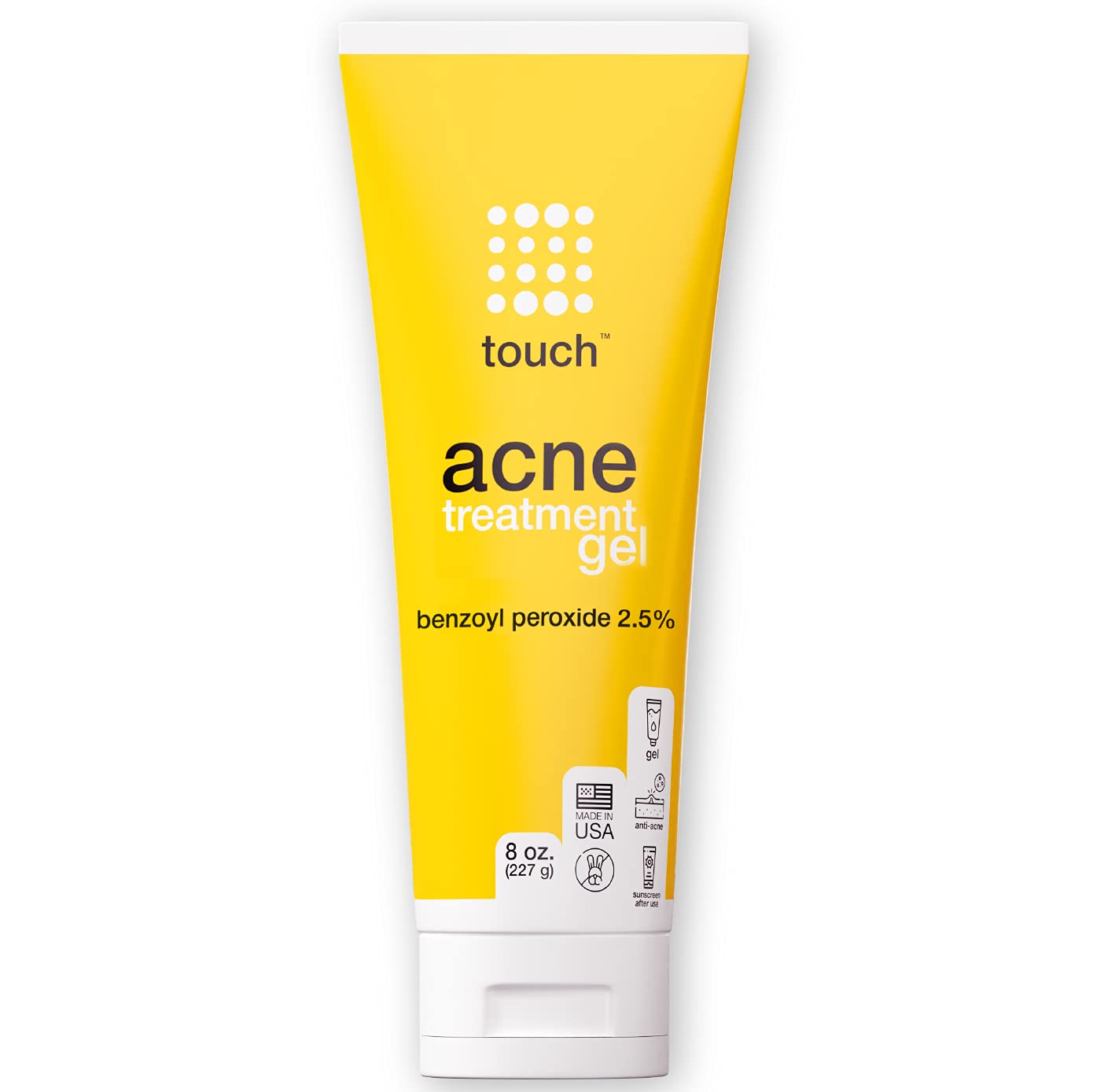 Touch Benzoyl Peroxide 2.5 Acne Treatment Gel Cream Pimples and