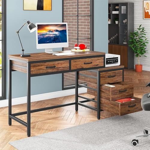 Tribesigns JW0390X Computer Desk With 5 Drawers thumb #1