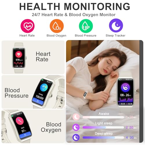 Image of Fitness Tracker, Step Counter with 24 /7 Heart Rate Blood Oxygen Sleep Monitor, Fitness Watch with 100+ Sports Modes, Waterproof Activity Smart Watches for Women Men Android iOS