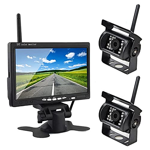 Amazon.co.jp: 7インチモニター＋ワイヤレスバックカメラ2台セット 
