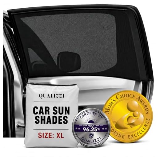 XL/Car Windows Sun Shades That Fit Most SUV -(Gold Mom's Choice Award® Winner 2023)- Mesh Shade Socks for Baby. SUV Window Screen for Camping. Full Window Covers by Qualizzi™ 2-Pack