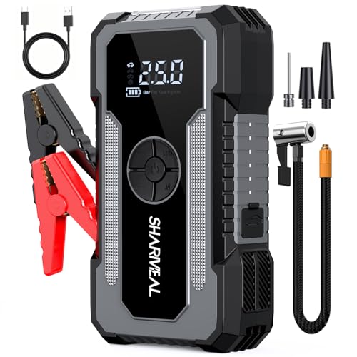 Sharmeal Jump Starter with Air Compressor, 7000A 150PSI Car Jump Starter Battery Pack , 12V Car Battery Jump Starter - Detailed View