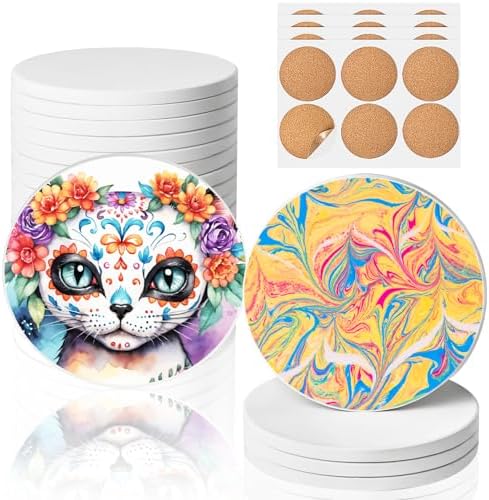 30 Pcs 4 X 4 Inch Square MDF Sublimation Coasters, Blanks MDF Sublimation Coasters, And Water-Resistant MDF Material With Non-Slip Cork Backing
