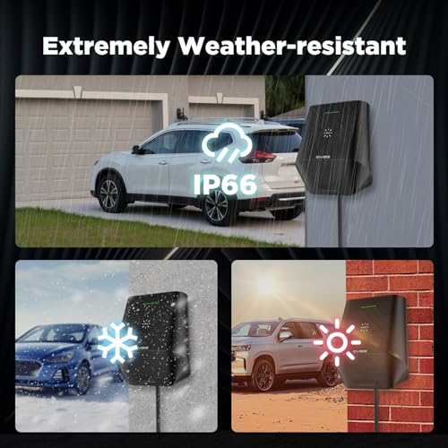 WISSENERGY Wallbox 7,4 kW mit RFID-Karte, Einphasig Schaltbarer Strom 32A/24A/16A, 7,4 kW Heimladestation mit Typ2 Buchse für EV und PHEV (Karte * 5)