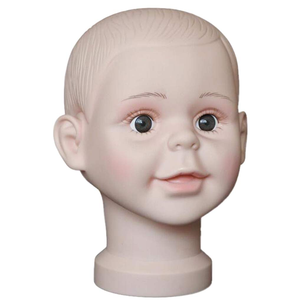 CUTICATE Kinder Dekokopf Baby Kopfmodell Puppe Mütze Hüte Perückenkopf Schminkkopf zum Anzeigen von Perücken, Hüten, Brillen usw. - Acryl