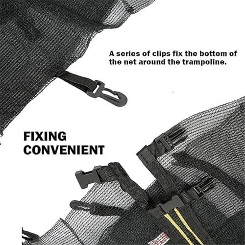 Rete di sicurezza premium resistente ai raggi UV per trampolini rotondi (4/4, 6/6, 8/10, 12/13, 14/4,8 m) – altezza 120 cm, 6 pali, resistente rete da giardino grigia
