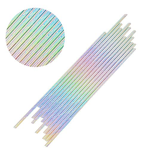 24 pitillos multicolor iridiscentes para fiestas miniatura 2