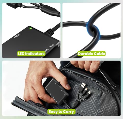 Adaptador de tarjeta SIM para iPhone y lector de tarjetas inteligentes USB-C y SD 6