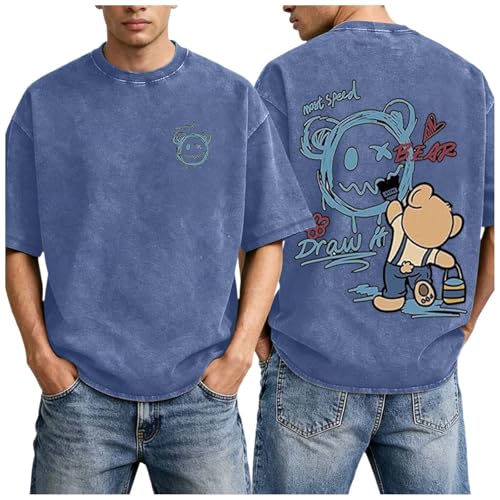 Tee shirt running homme ete t-shirt graphique summer wash leger et decontracte