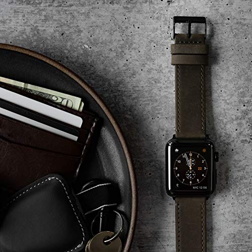 Image of BARTON WATCH BANDS - Top Grain Leather Watch Bands Compatible with Apple Watch Models - 1, 2, 3, 4, 5, 6, 7, 8, 9, 10, SE, Ultra & Ultra 2