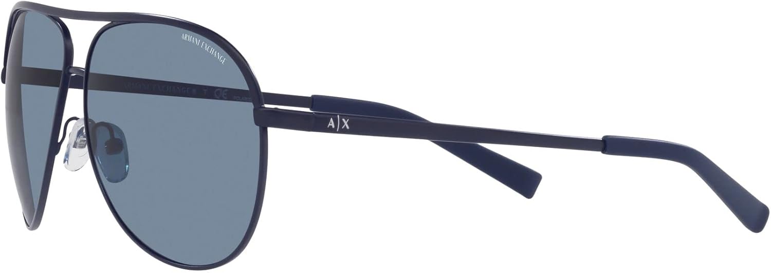 Armani Exchange Unisex Sunglasses Shiny Gunmetal & Black Frame, Gradient Grey Polarized Lenses, 61MM - Image 3