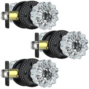 Calzibeno Vintage Kristall-Türknauf-Set 3 Stück